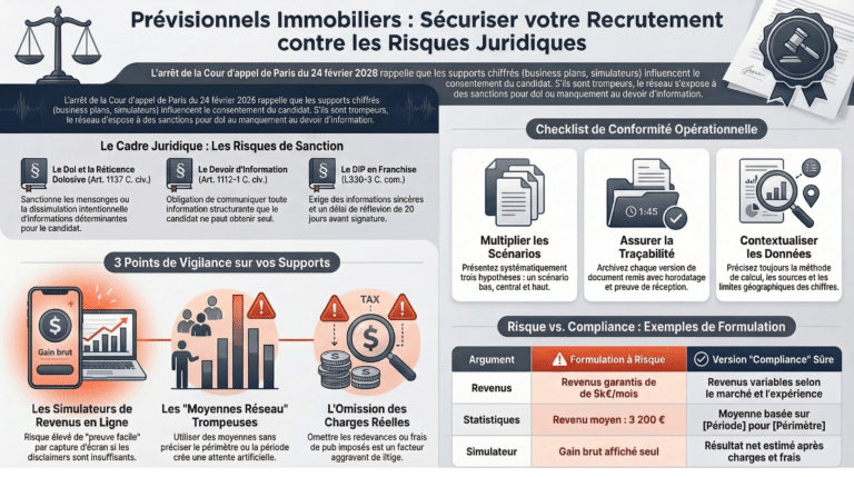 EXCLU – Réseaux immobiliers : l’arrêt de la CA Paris qui met les prévisionnels dans le viseur (et expose franchise & mandataires)
